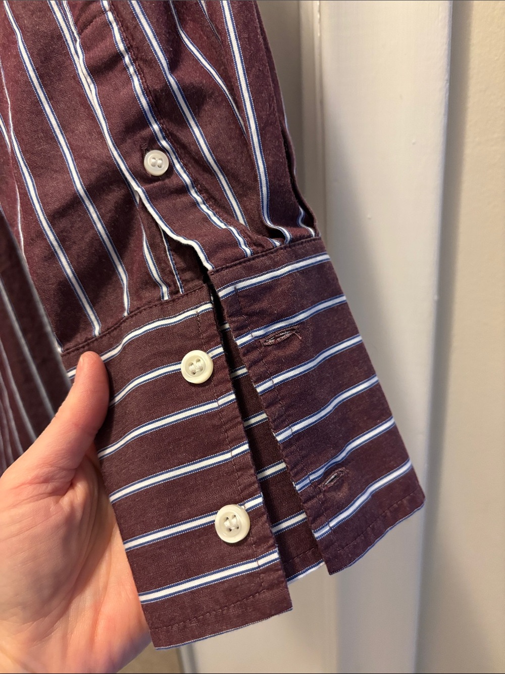 GAP Big Shirt Burgundy Stripe Button-Up Shirt - Picture 4 of 4